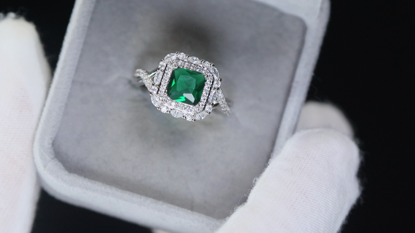 Green Diamond Ring
