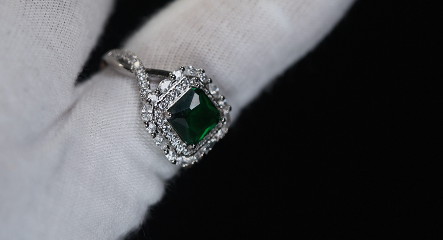 Green Diamond Ring