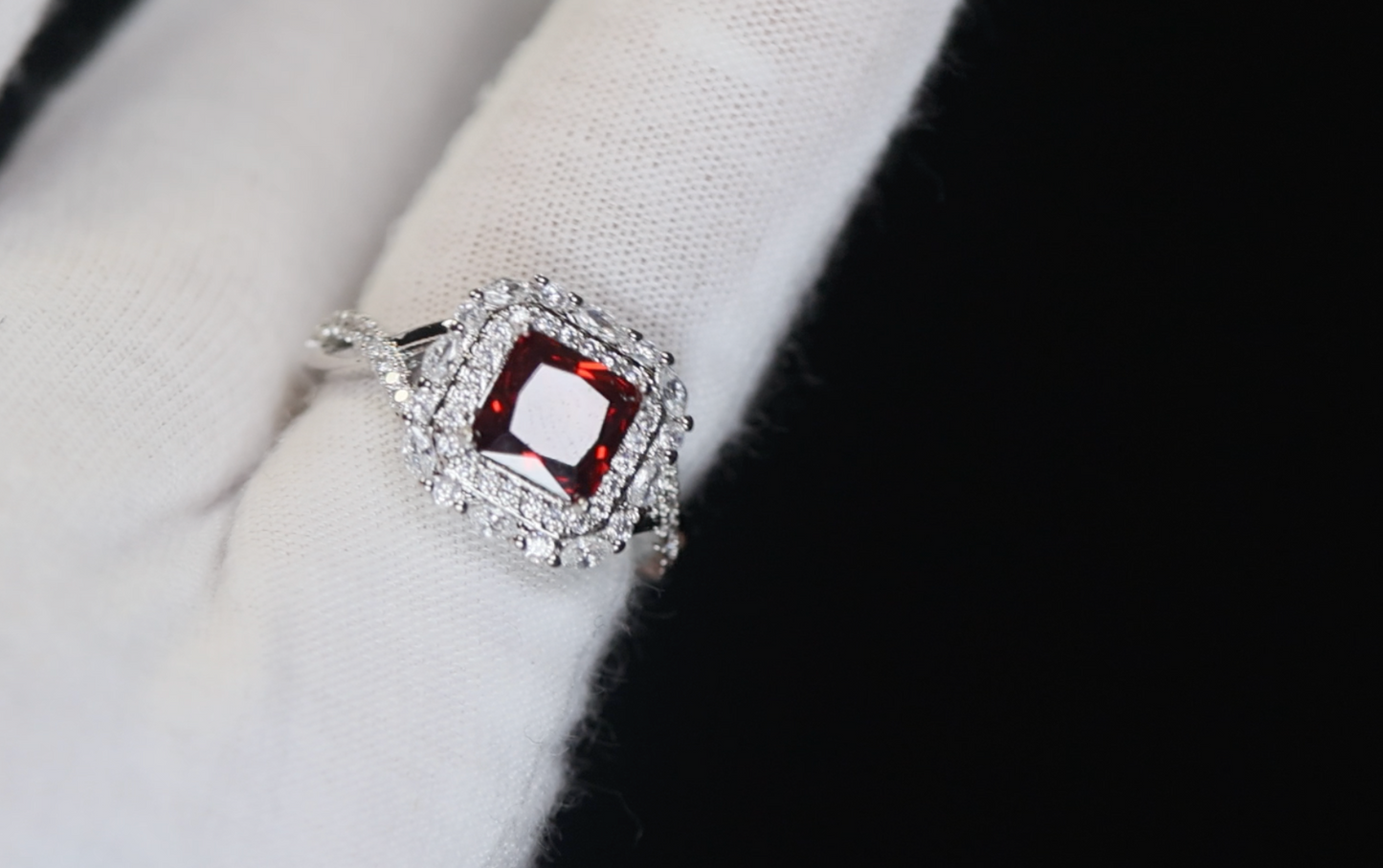 Red Diamond Engagement Ring