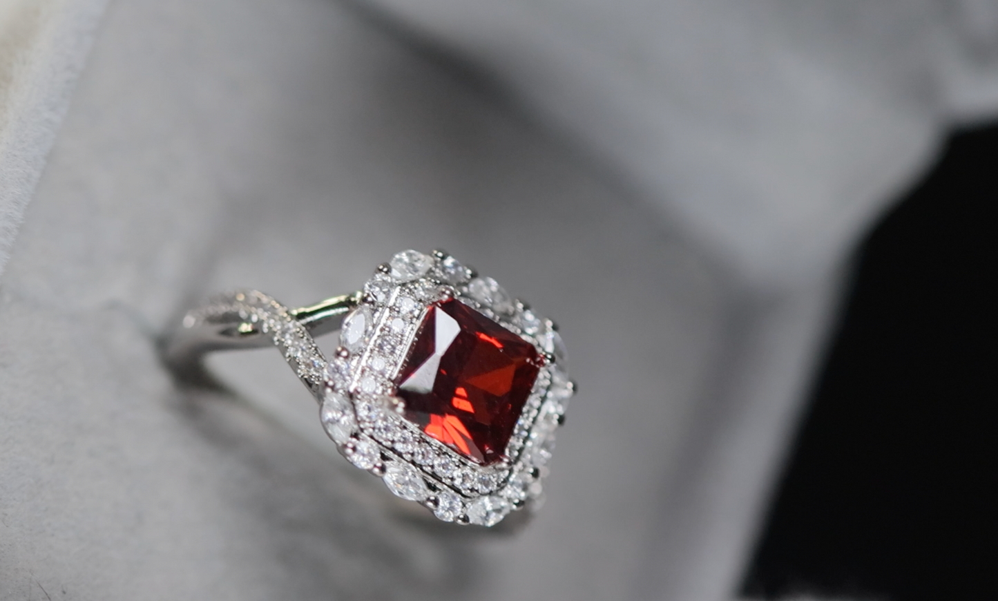 Red Diamond Engagement Ring