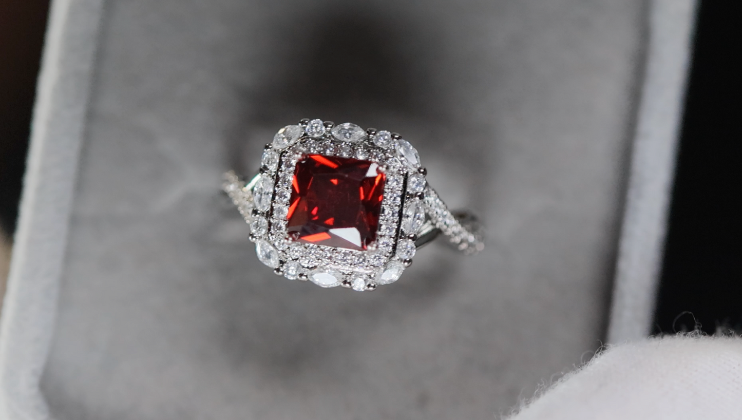 Red Diamond Engagement Ring