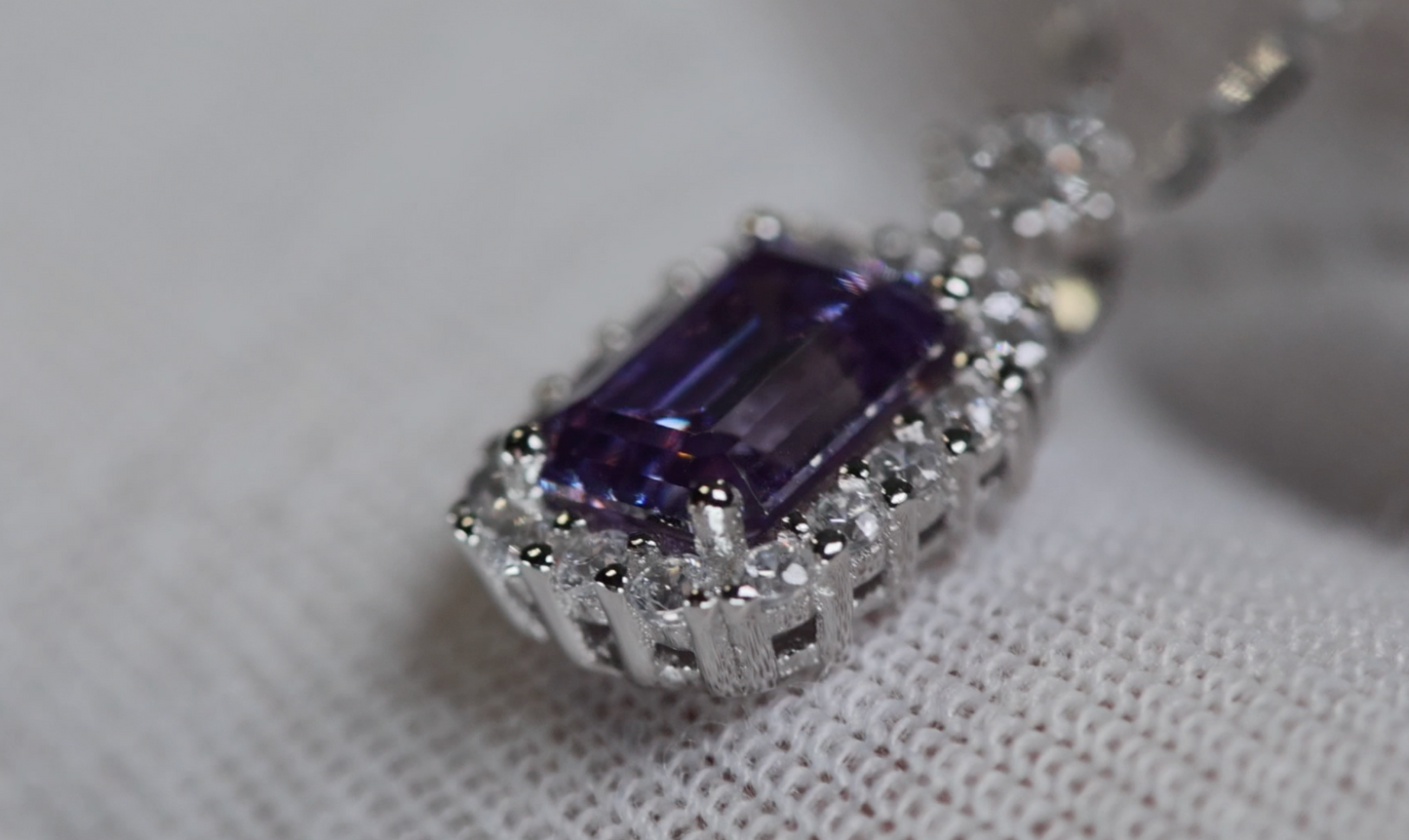 Purple Moissanite Pendant