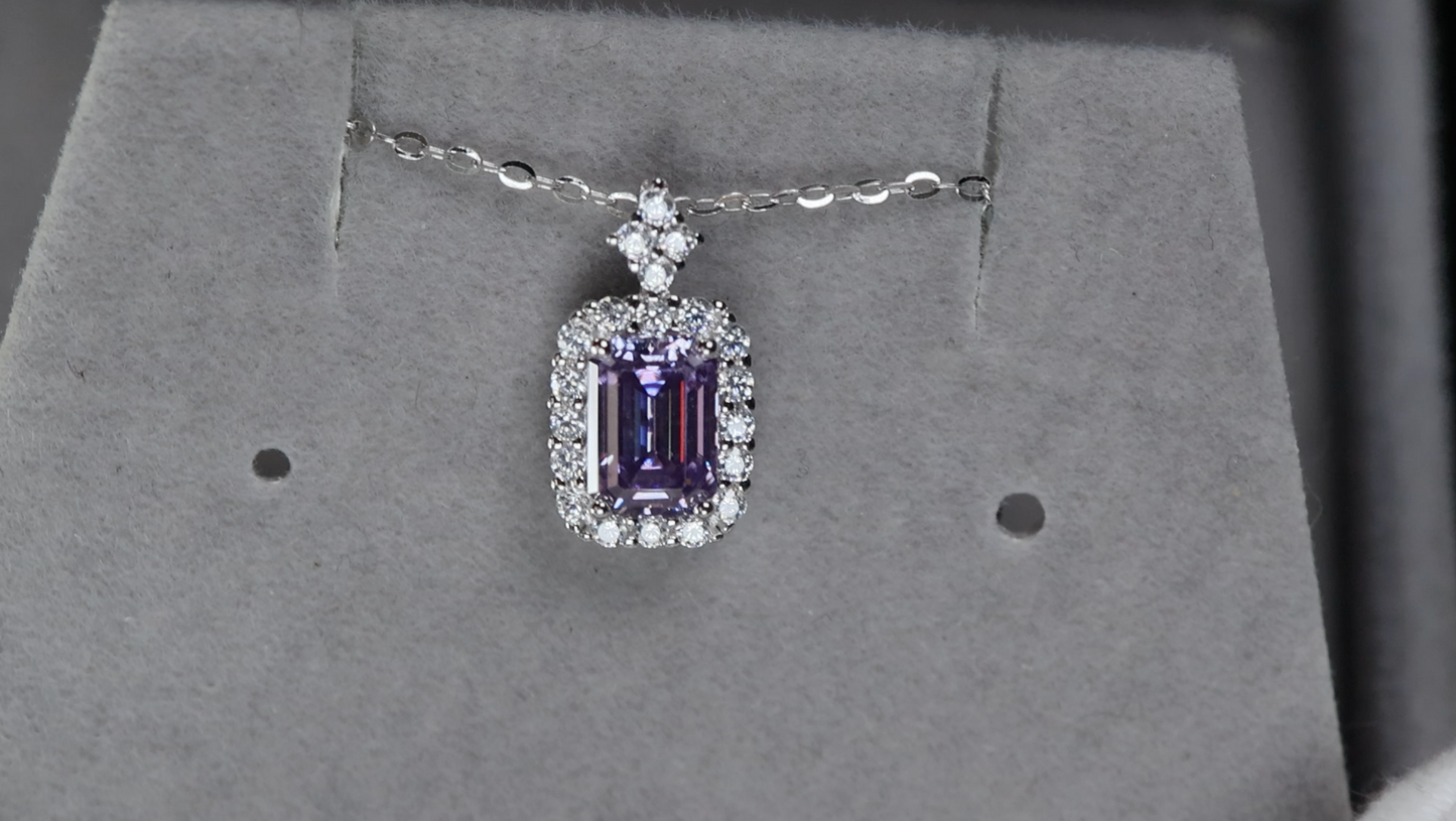 Purple Moissanite Pendant