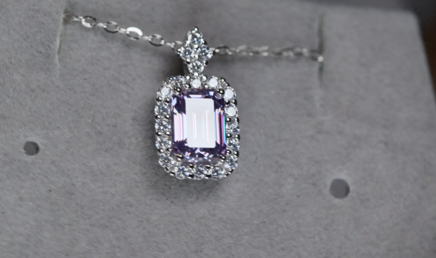 Purple Moissanite Pendant | Purple Diamond Pendant | Moissanite Pendant