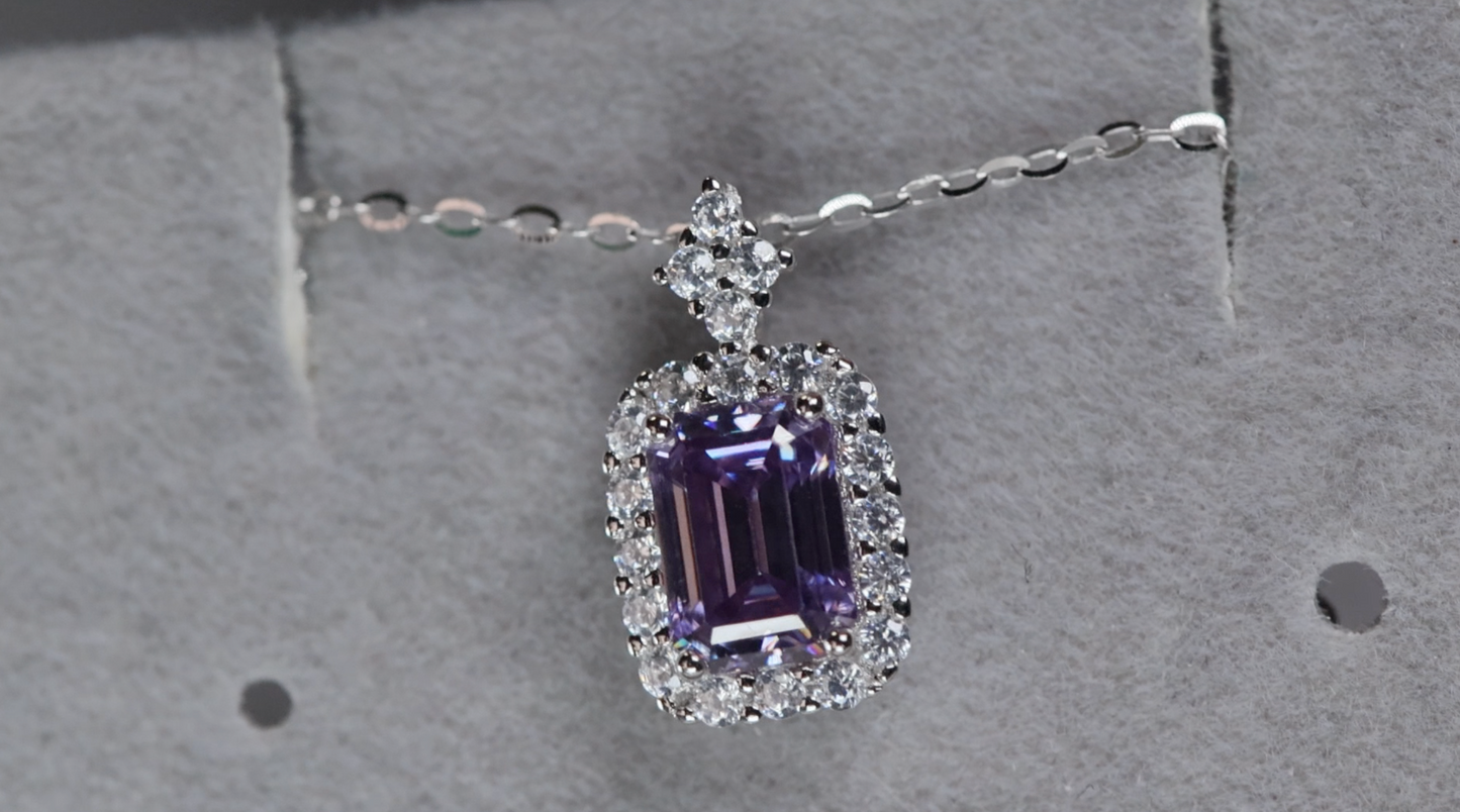 Purple Moissanite Pendant