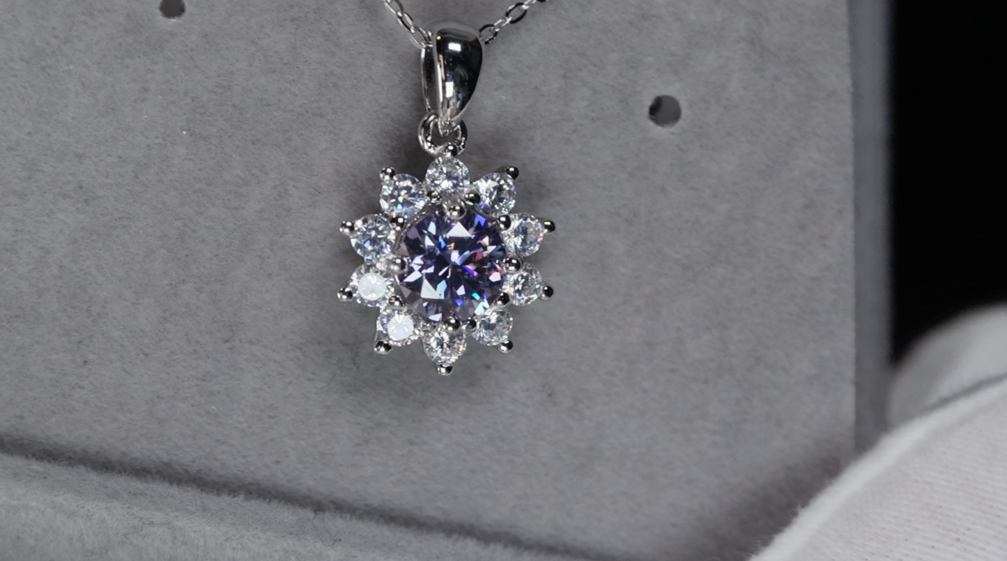 Purple Moissanite Pendant