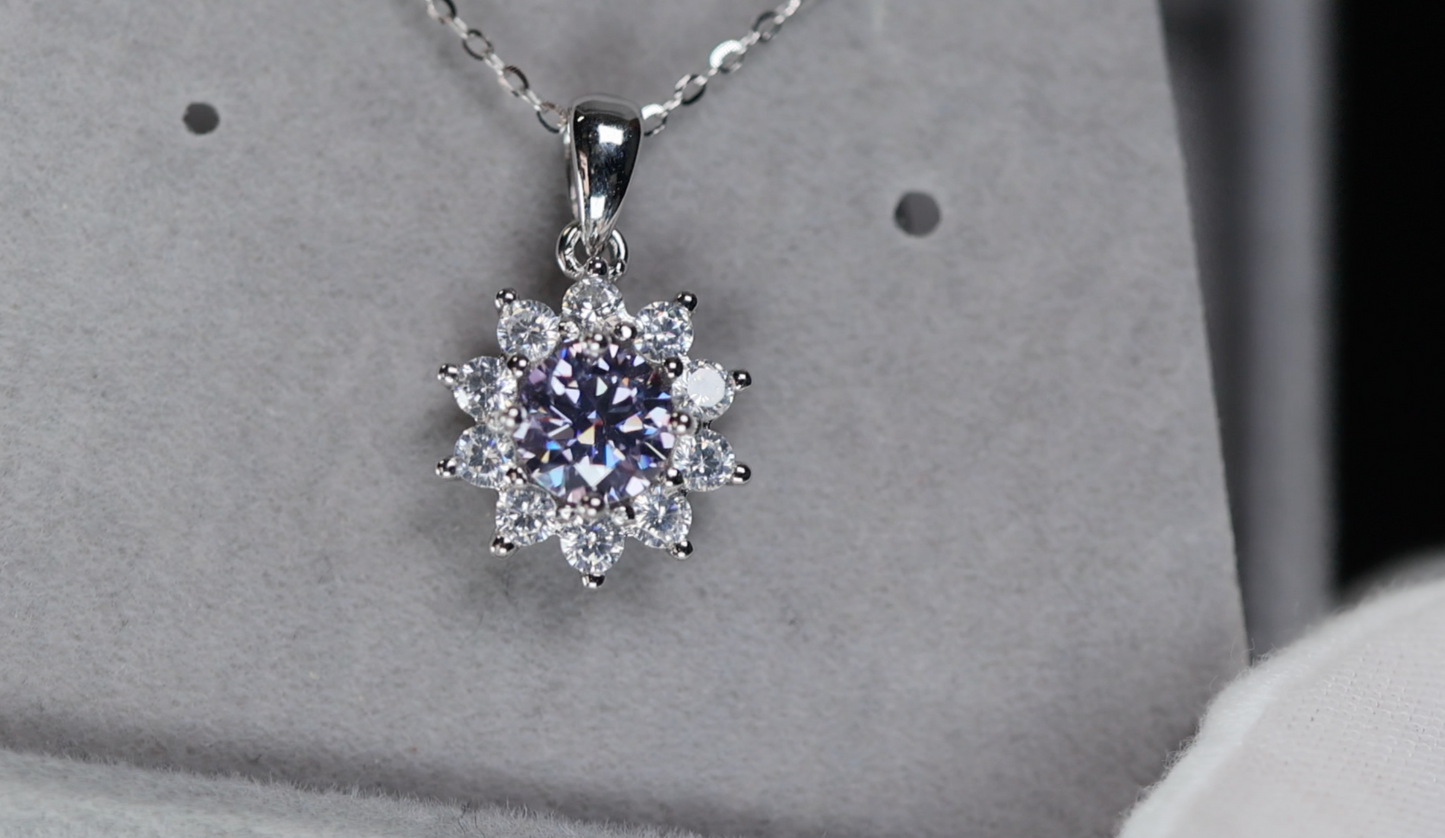 Purple Moissanite Pendant