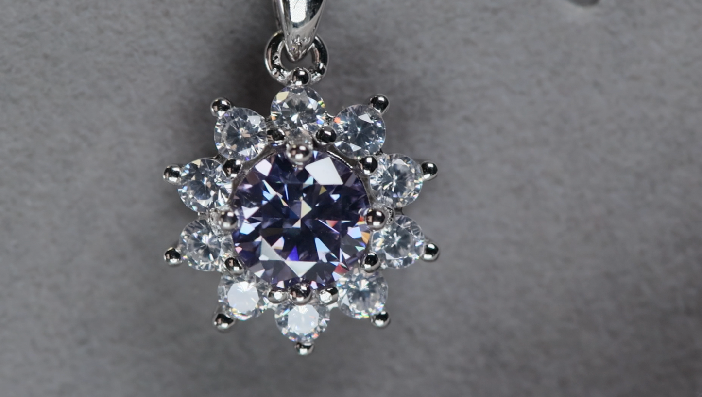 Purple Moissanite Pendant