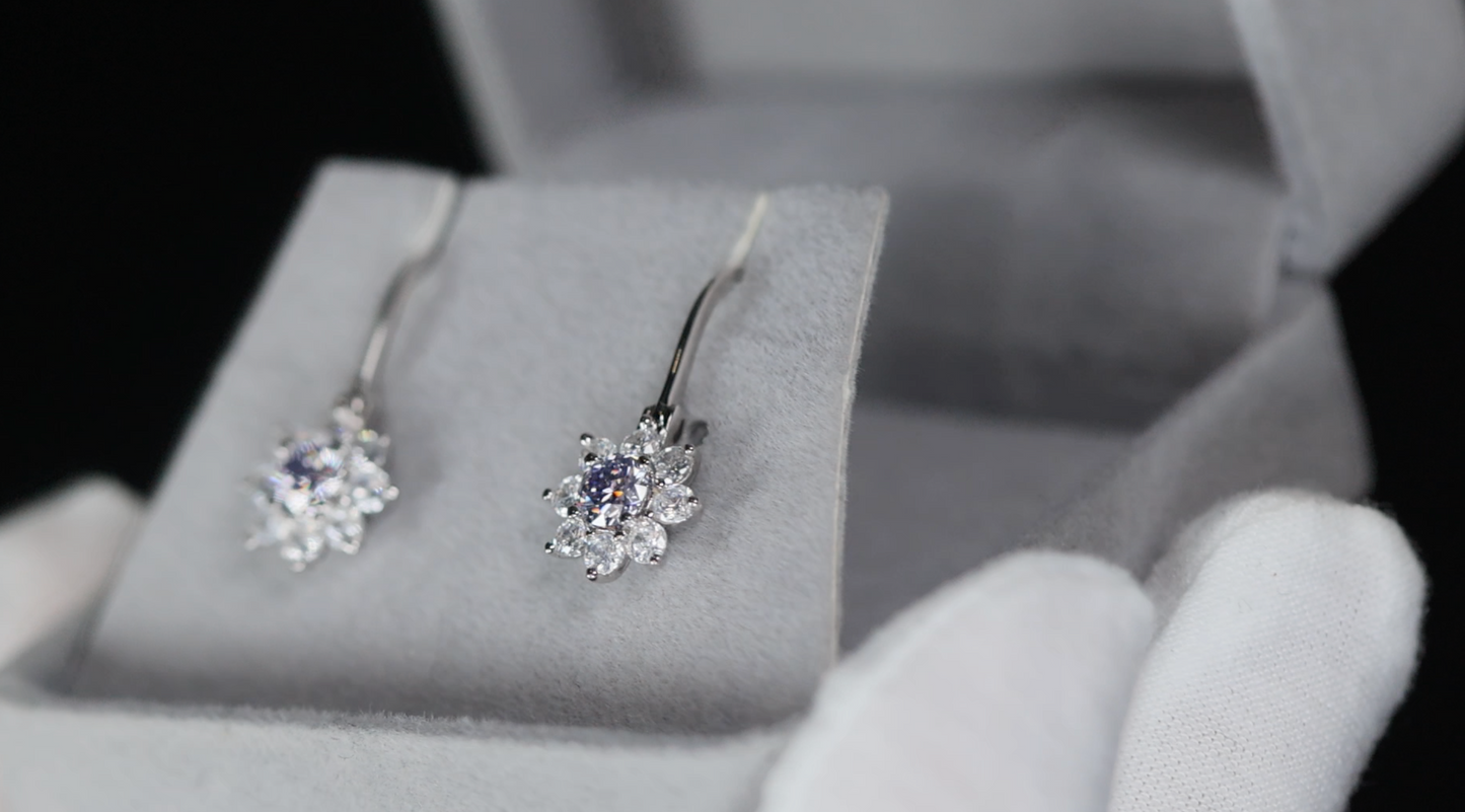 Purple Diamond Earrings