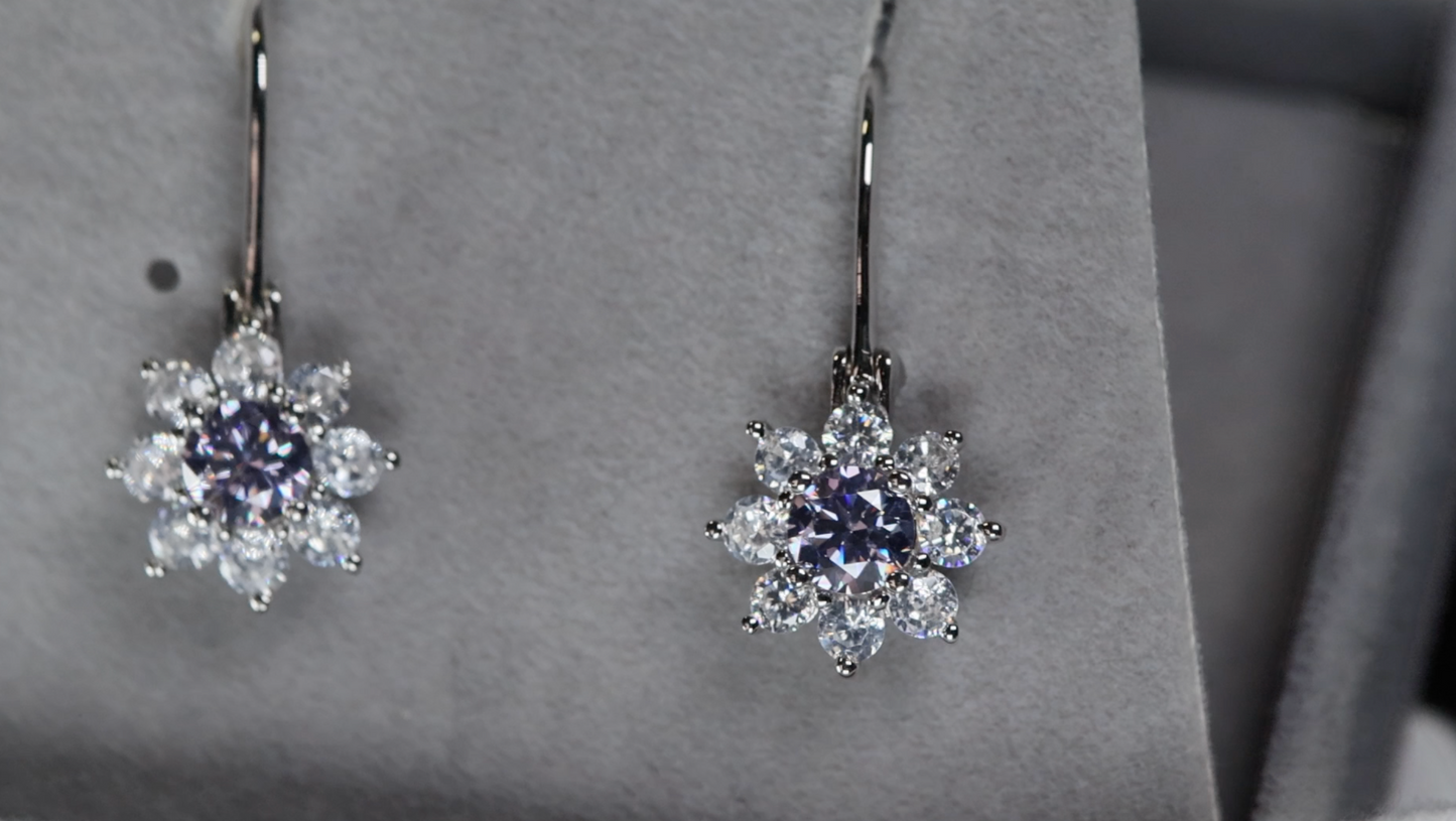 Purple Moissanite  Earrings