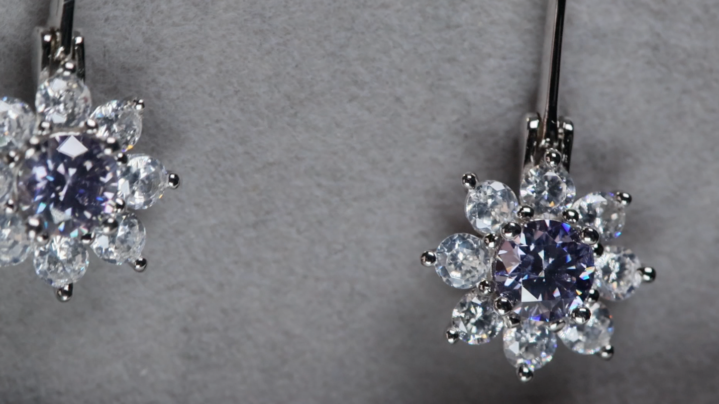 Purple Diamond Earrings