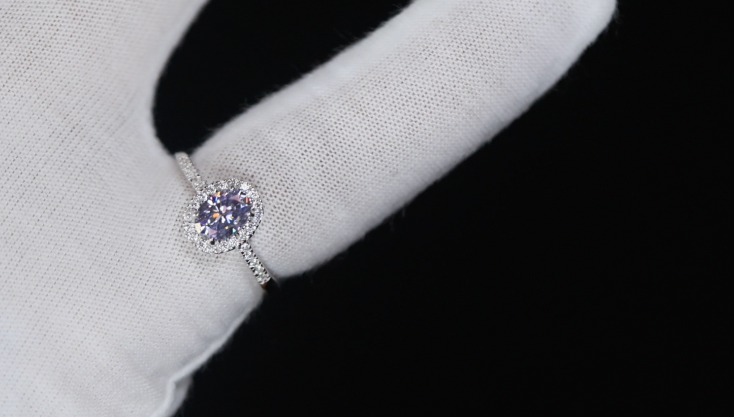 Purple Moissanite Ring