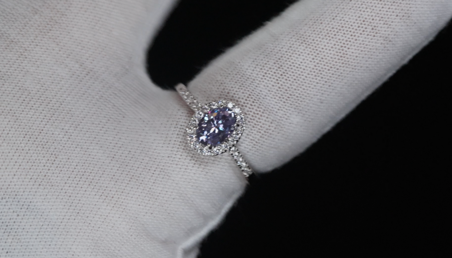 Purple Moissanite Ring