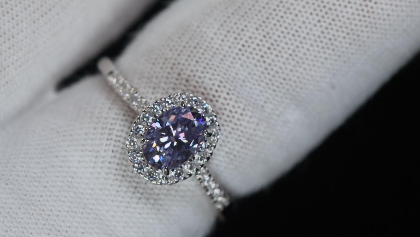 Purple Moissanite Ring