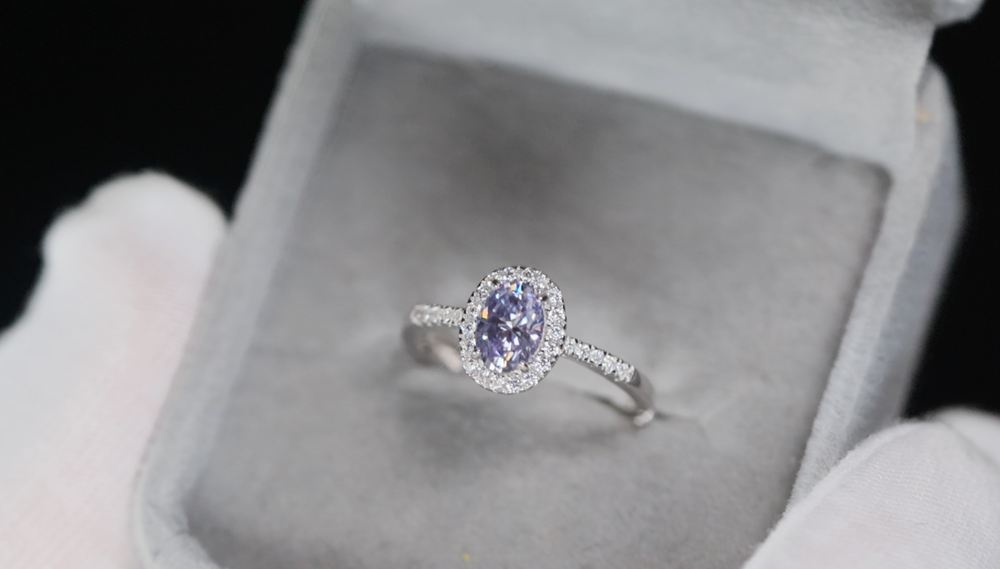 Purple Moissanite Ring
