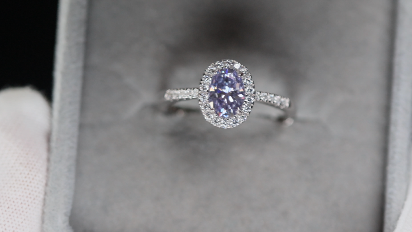 Purple Moissanite Ring