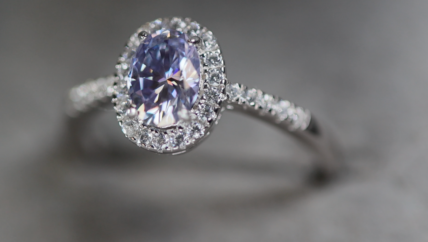 Purple Moissanite Ring