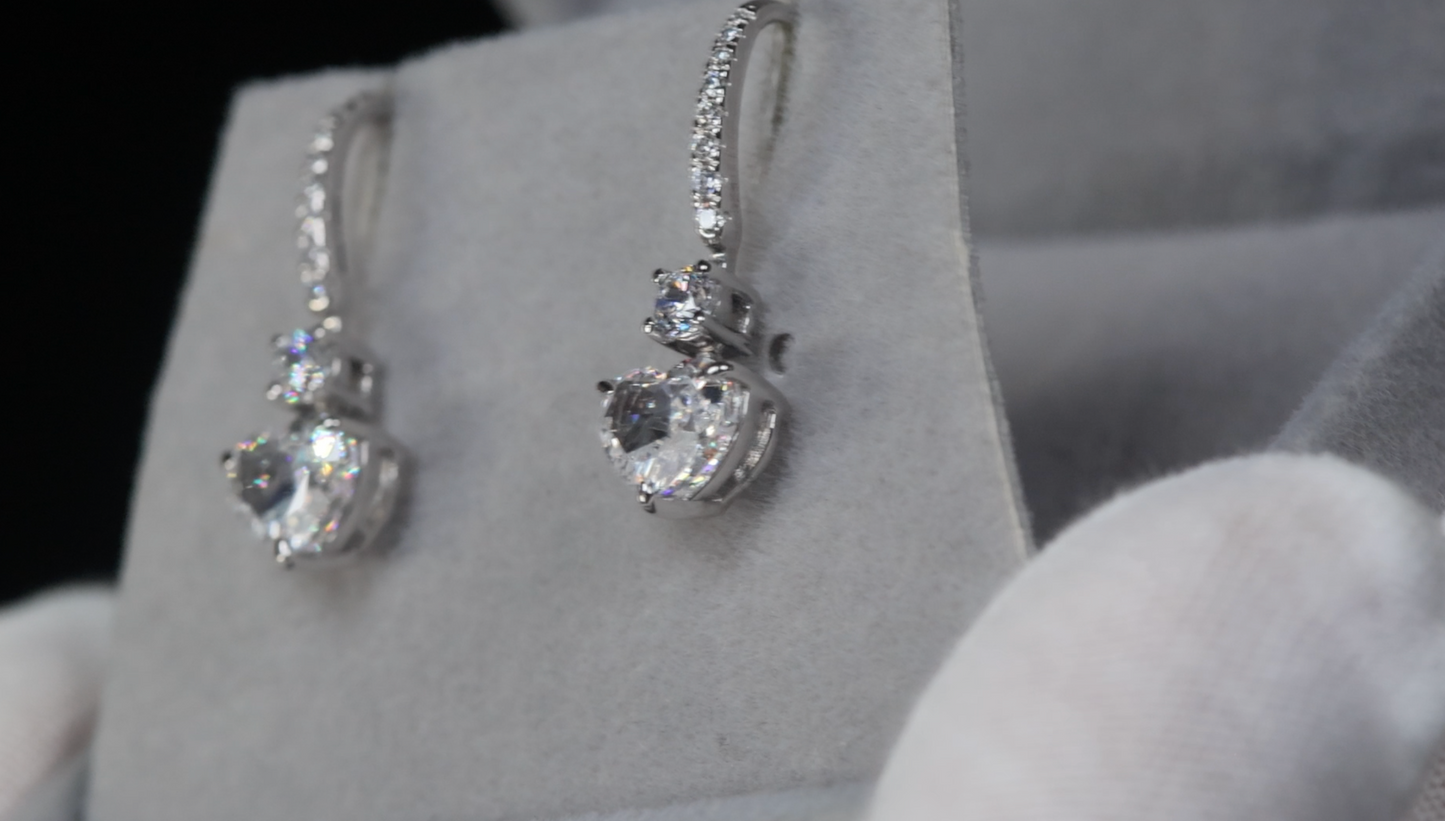 Diamond Heart Earrings