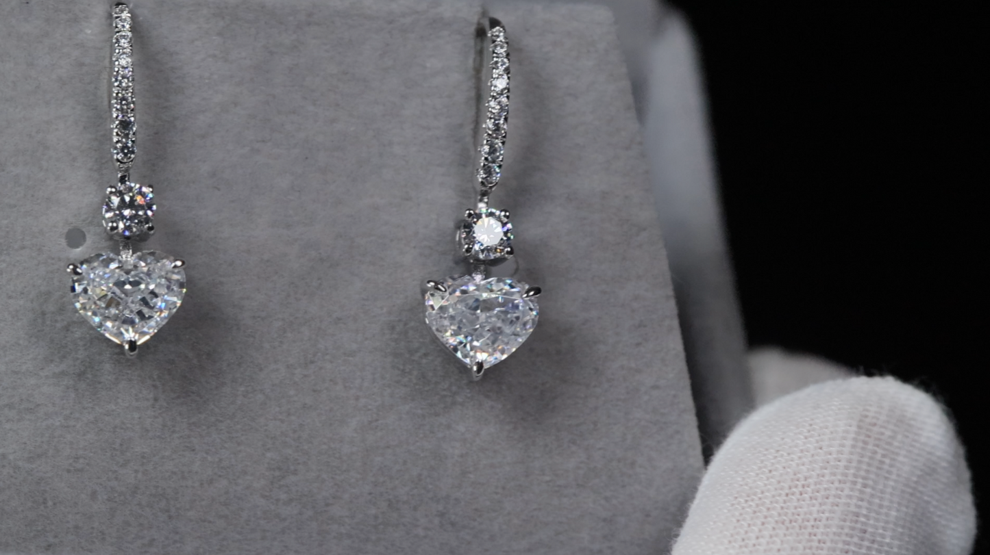 Diamond Heart Earrings