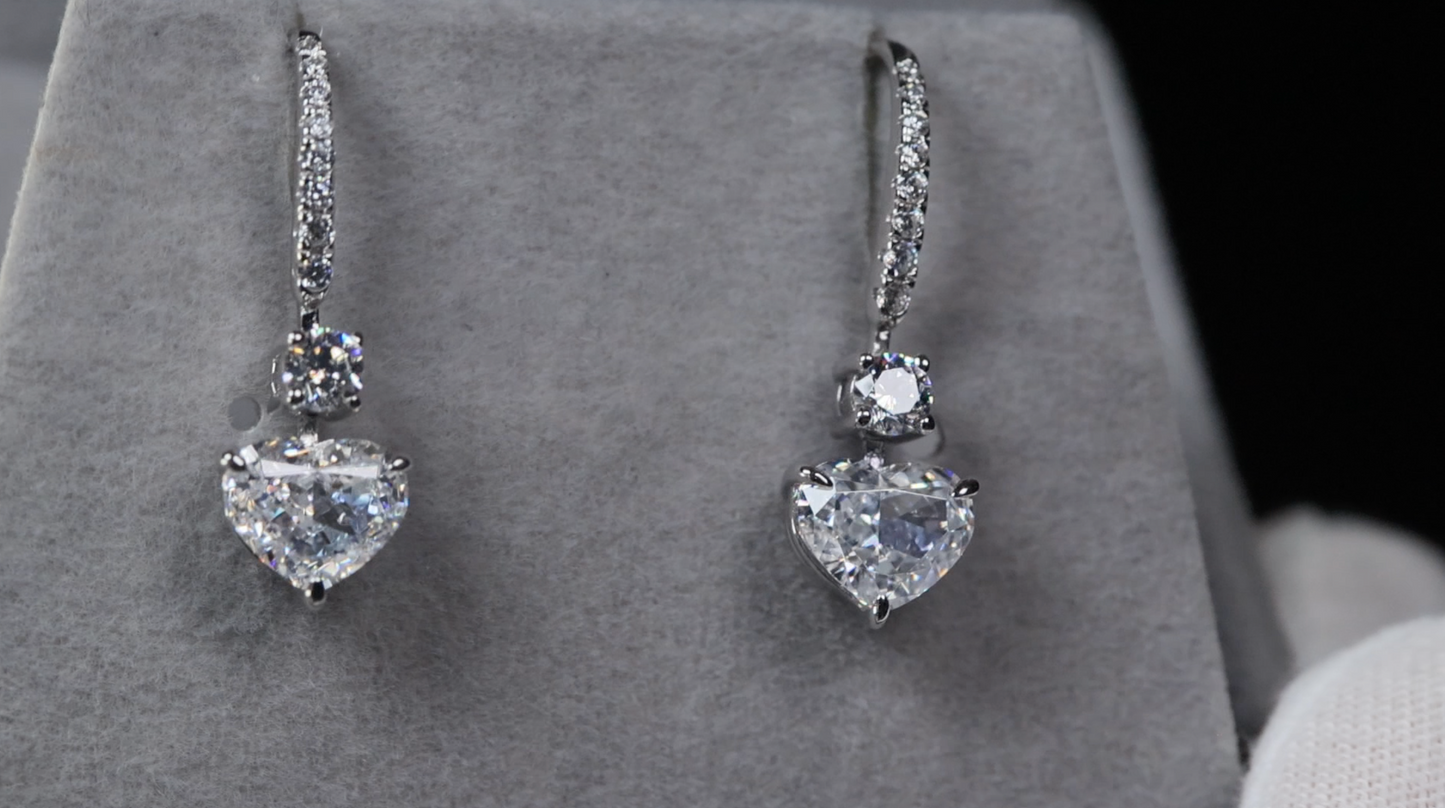 Diamond Heart Earrings
