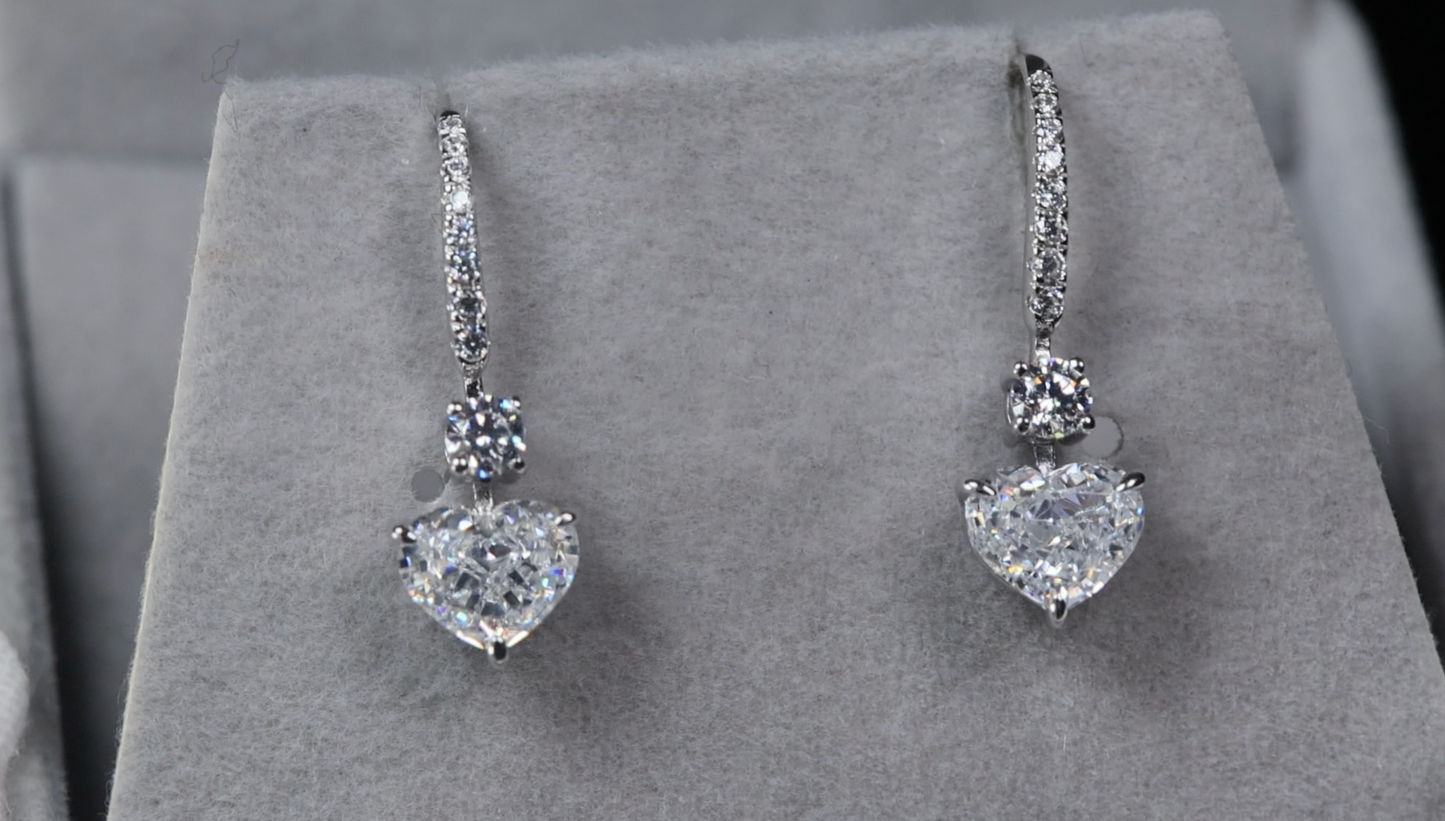 Diamond Heart Earrings