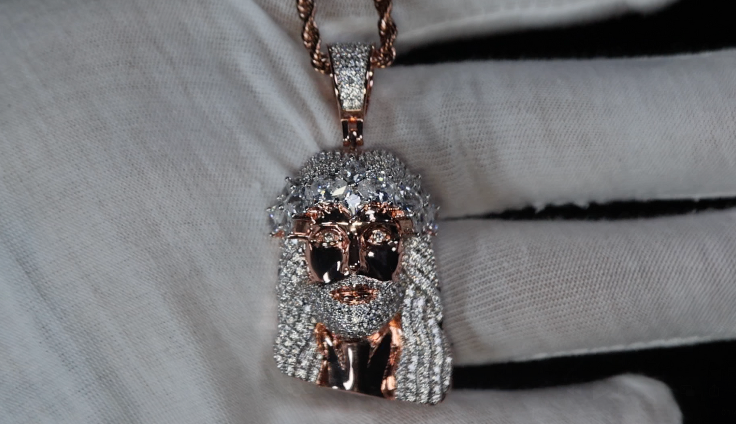 Rose Gold Jesus Pendant