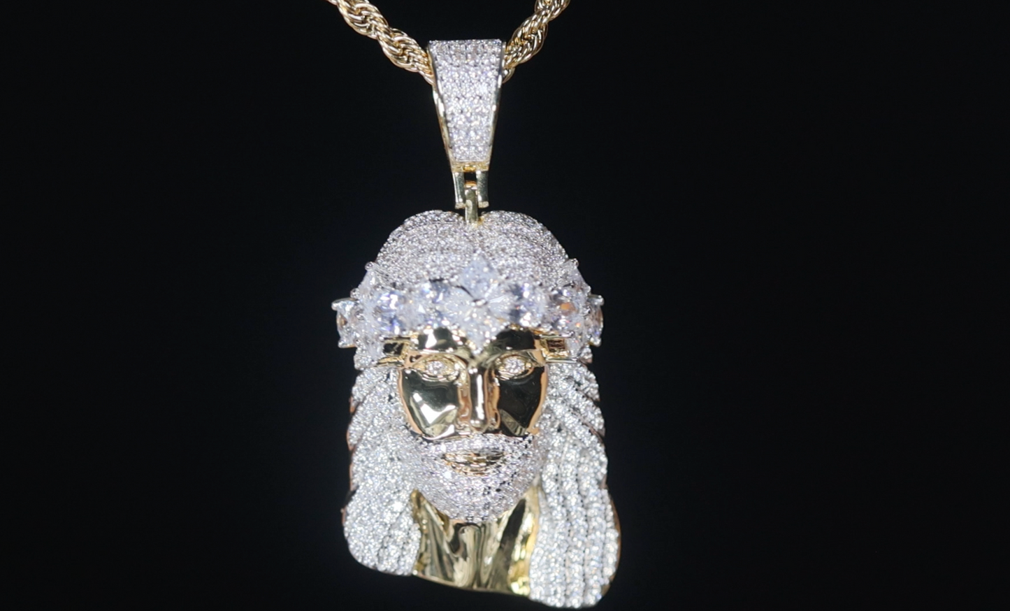 Gold Jesus Head Pendant