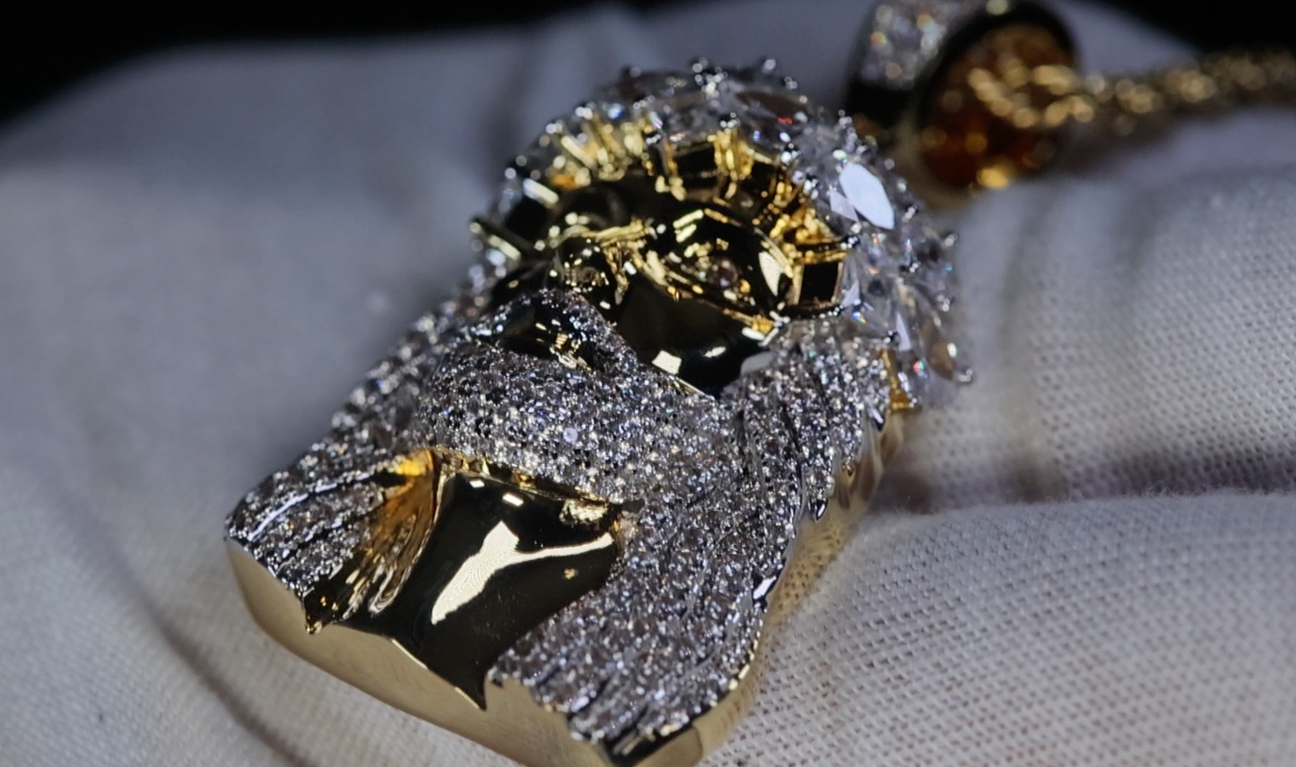 Gold Jesus Head Pendant