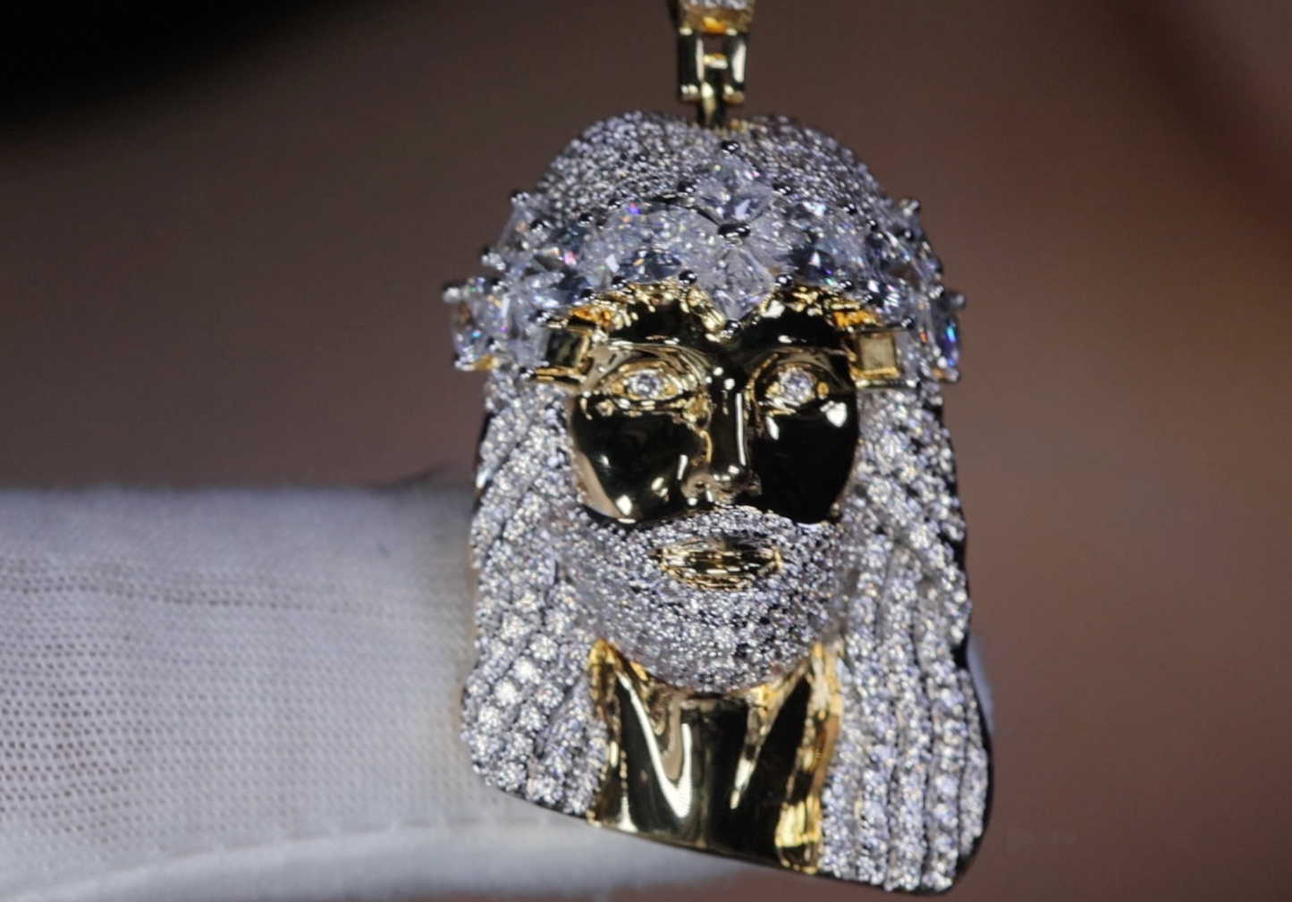 Gold Jesus Head Pendant