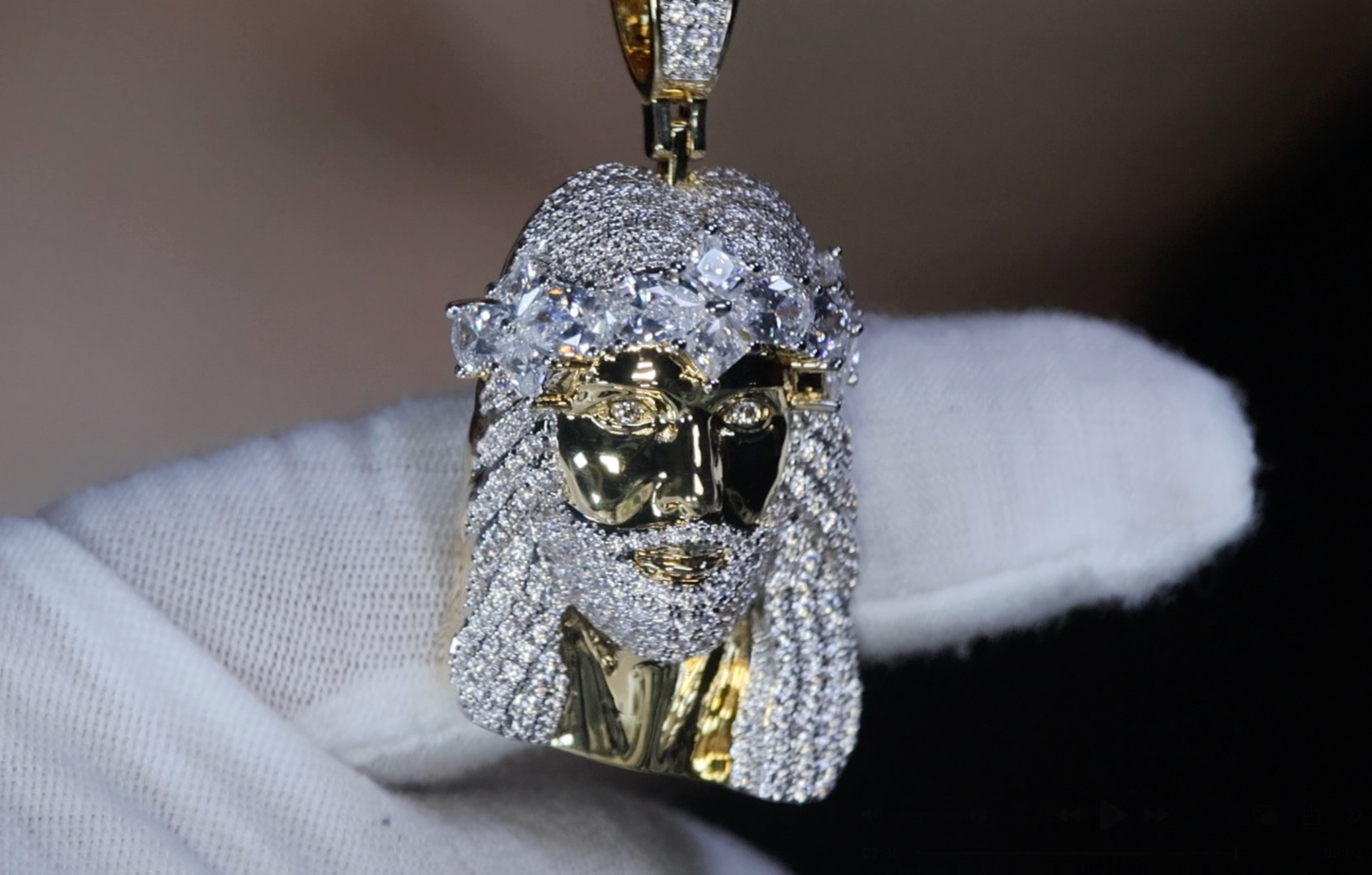 Gold Jesus Head Pendant