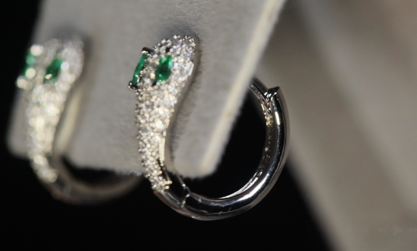 Diamond Snake Earrings | Snake Hoop Earrings | Snake Earrings