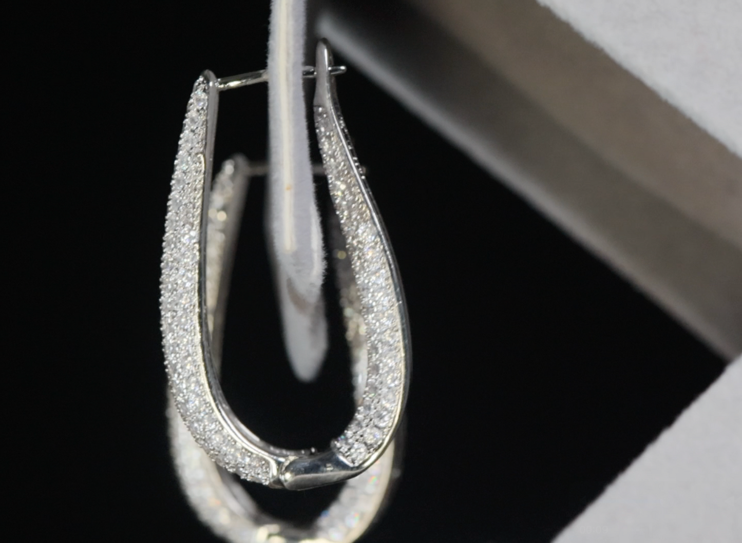 Women's Big Silver Hoop Earrings | Big Silver Diamond Hoop Earrings
