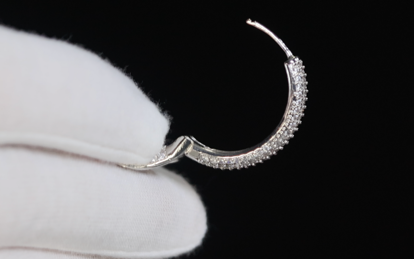 Women's Silver Diamond Hoop Earrings | Big Diamond Hoop Earrings