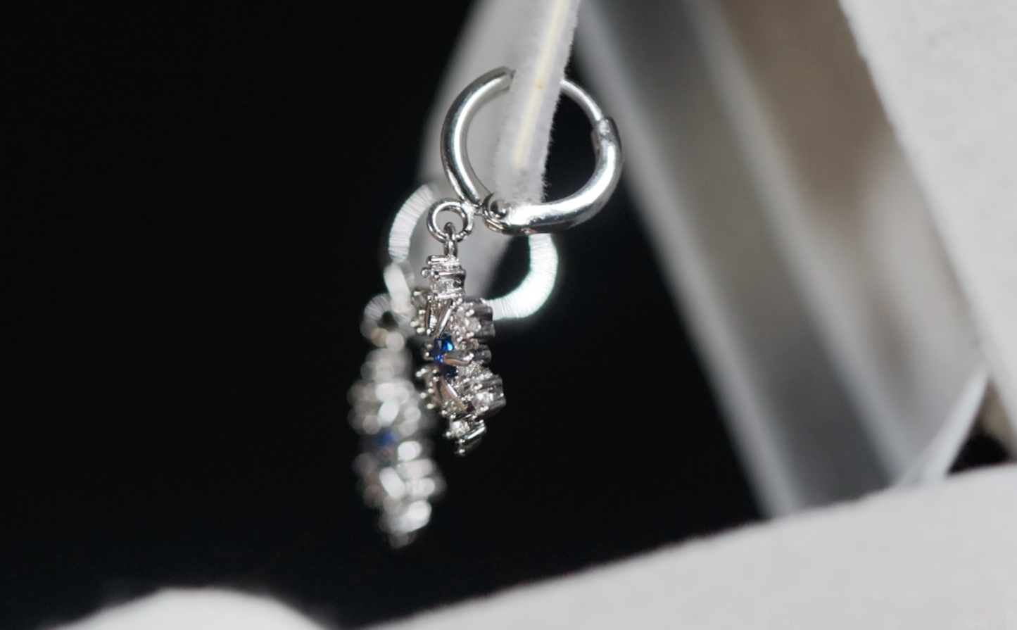 Snowflake Diamond Earrings | Snowflake Earrings | Hoop Earrings