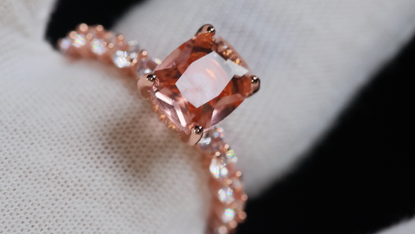 Rose Gold Champagne Diamond Ring
