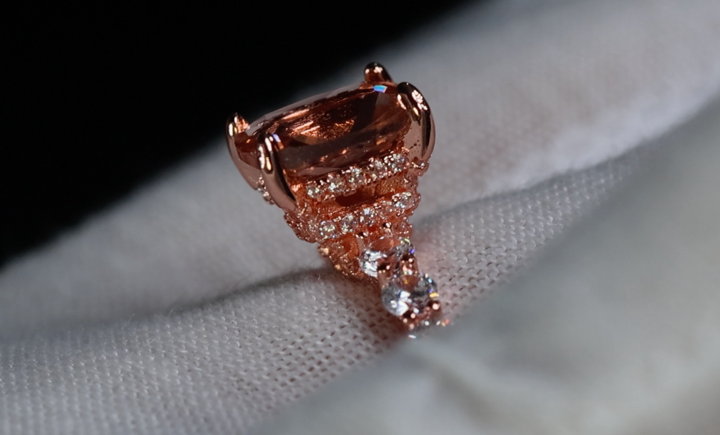 Rose Gold Champagne Diamond Ring