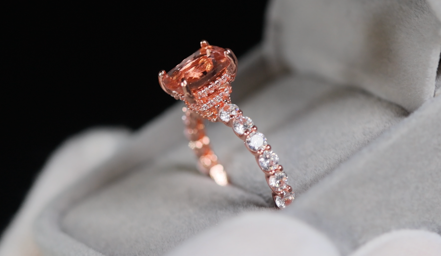 Rose Gold Champagne Diamond Ring