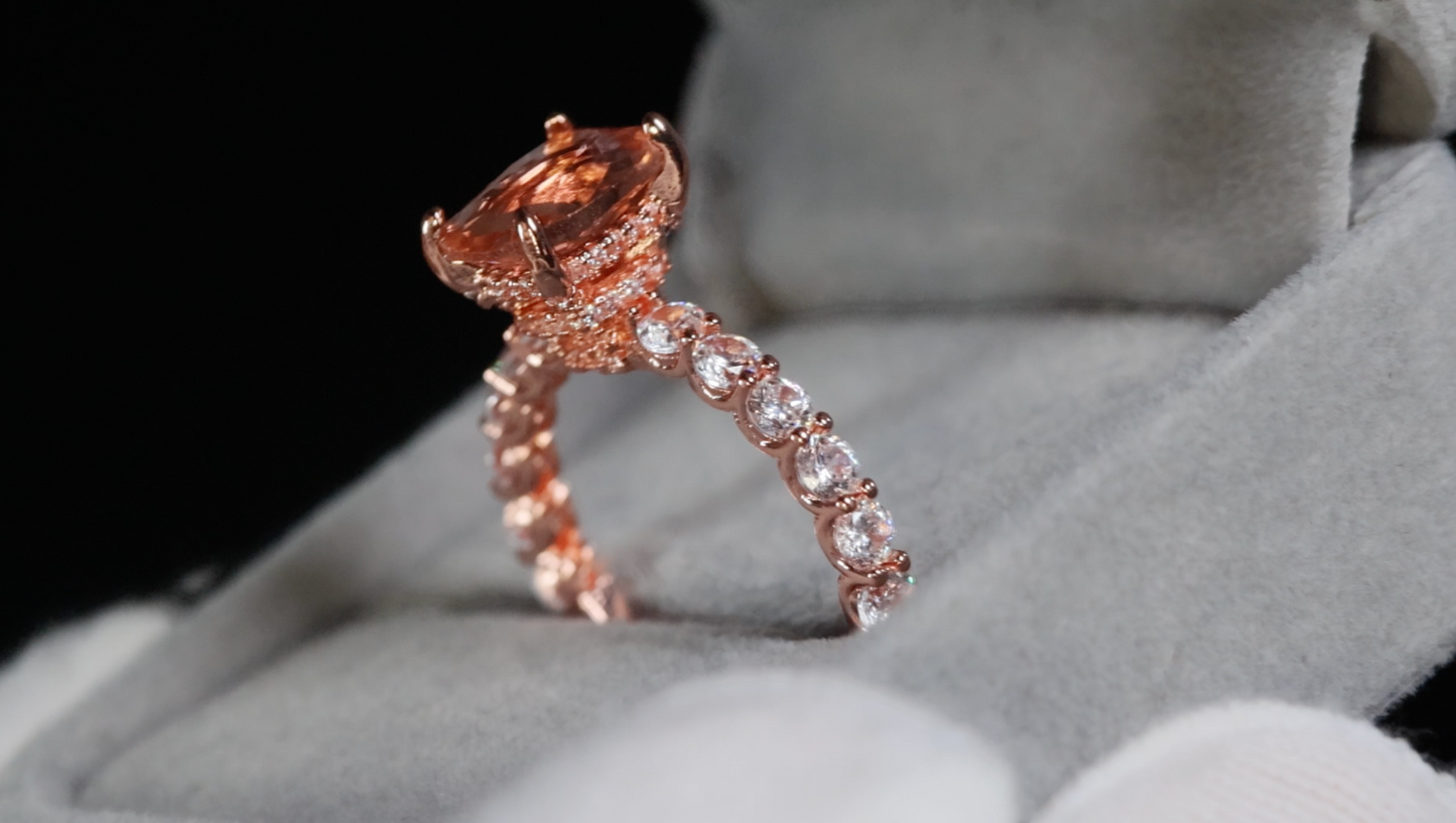 Rose Gold Champagne Diamond Ring