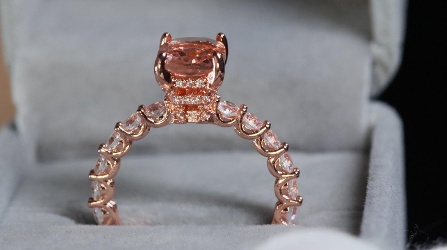 Rose Gold Engagement Ring | Rose Gold Champagne Diamond Ring