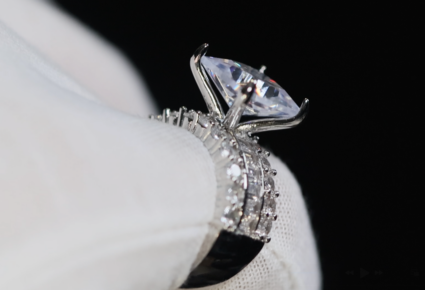 Women's Big Carat Ring  Ring | Big Princess Cut Ring | Big Diamond Ring