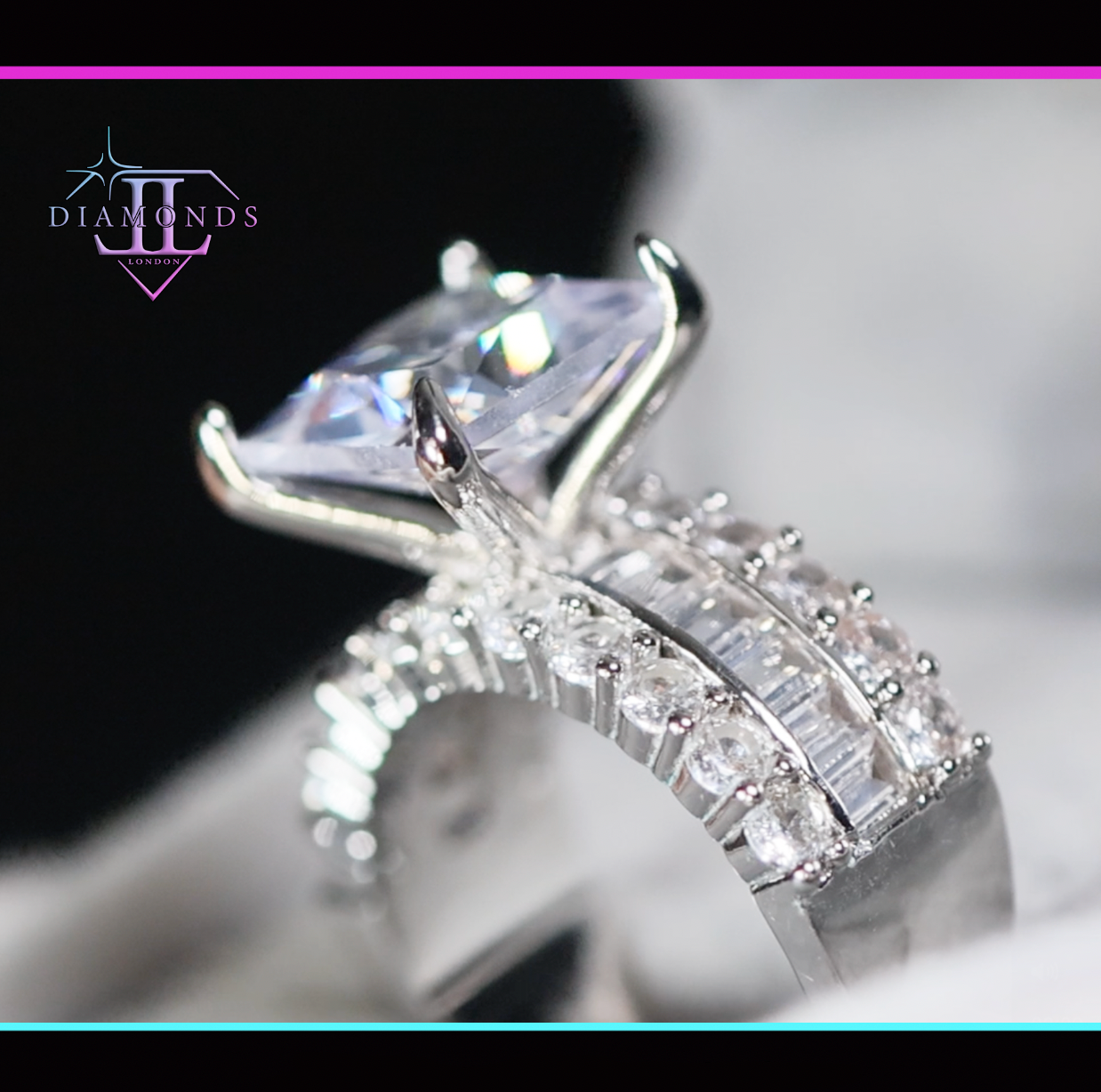 Women's Big Carat Ring  Ring | Big Princess Cut Ring | Big Diamond Ring