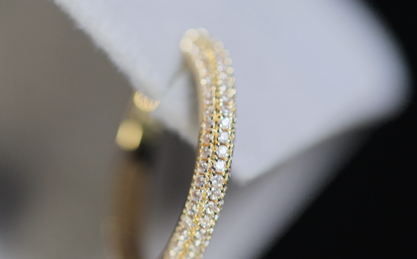 Women's Gold Diamond Hoop Earrings