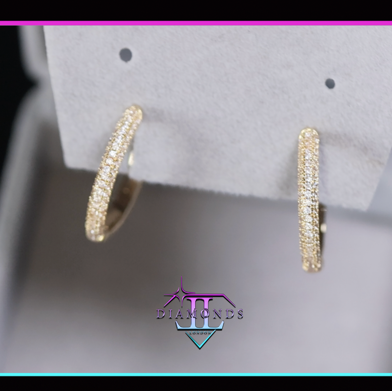 Women's Gold Diamond Hoop Earrings