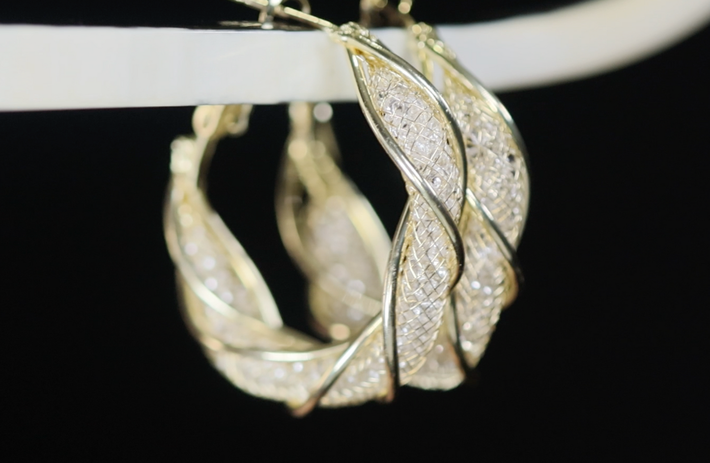 Gold Diamond Hoop Earrings