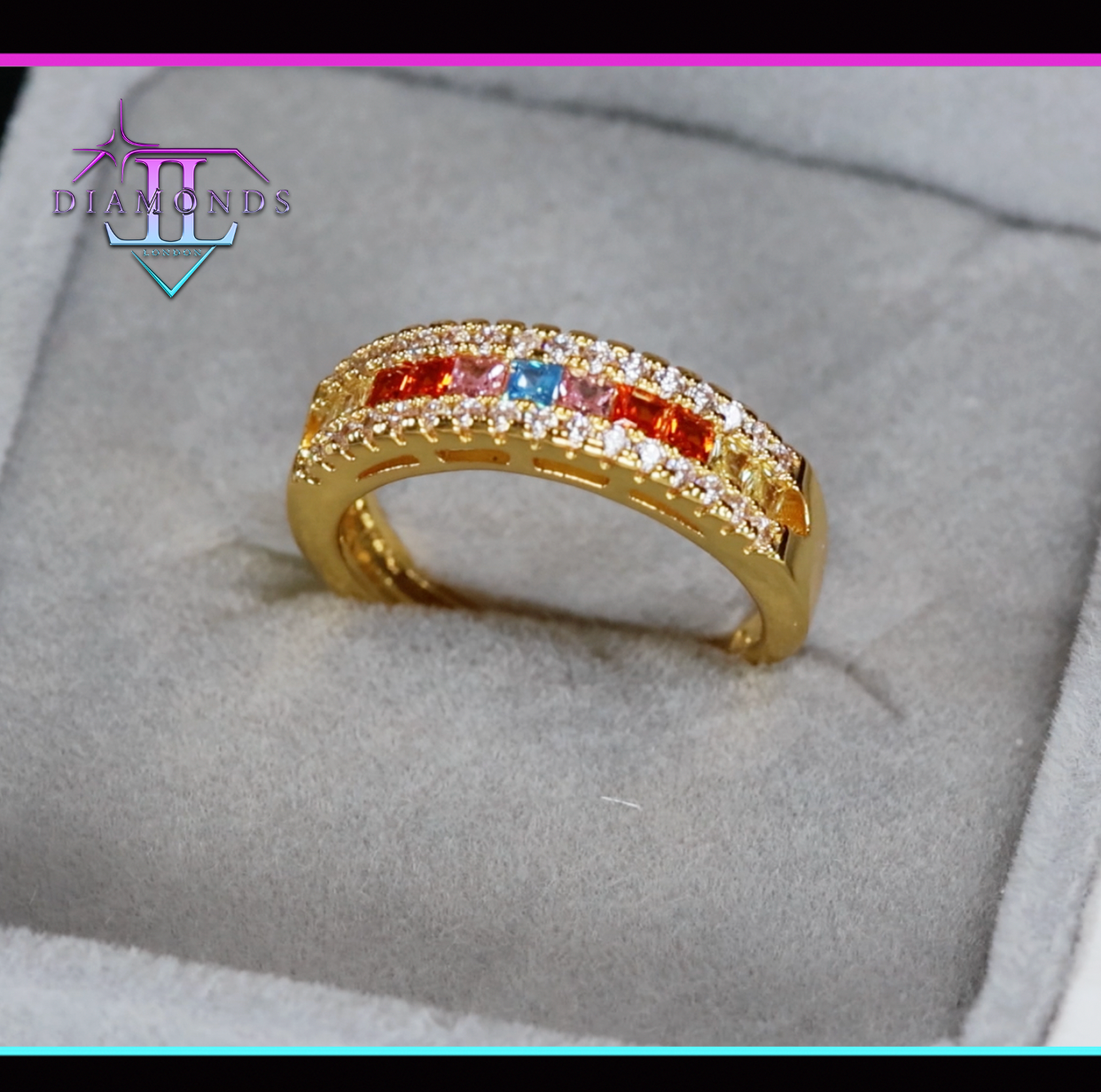 Rainbow Diamond Ring
