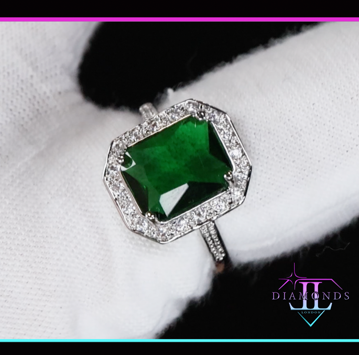 Womens Green Diamond Engagement Ring
