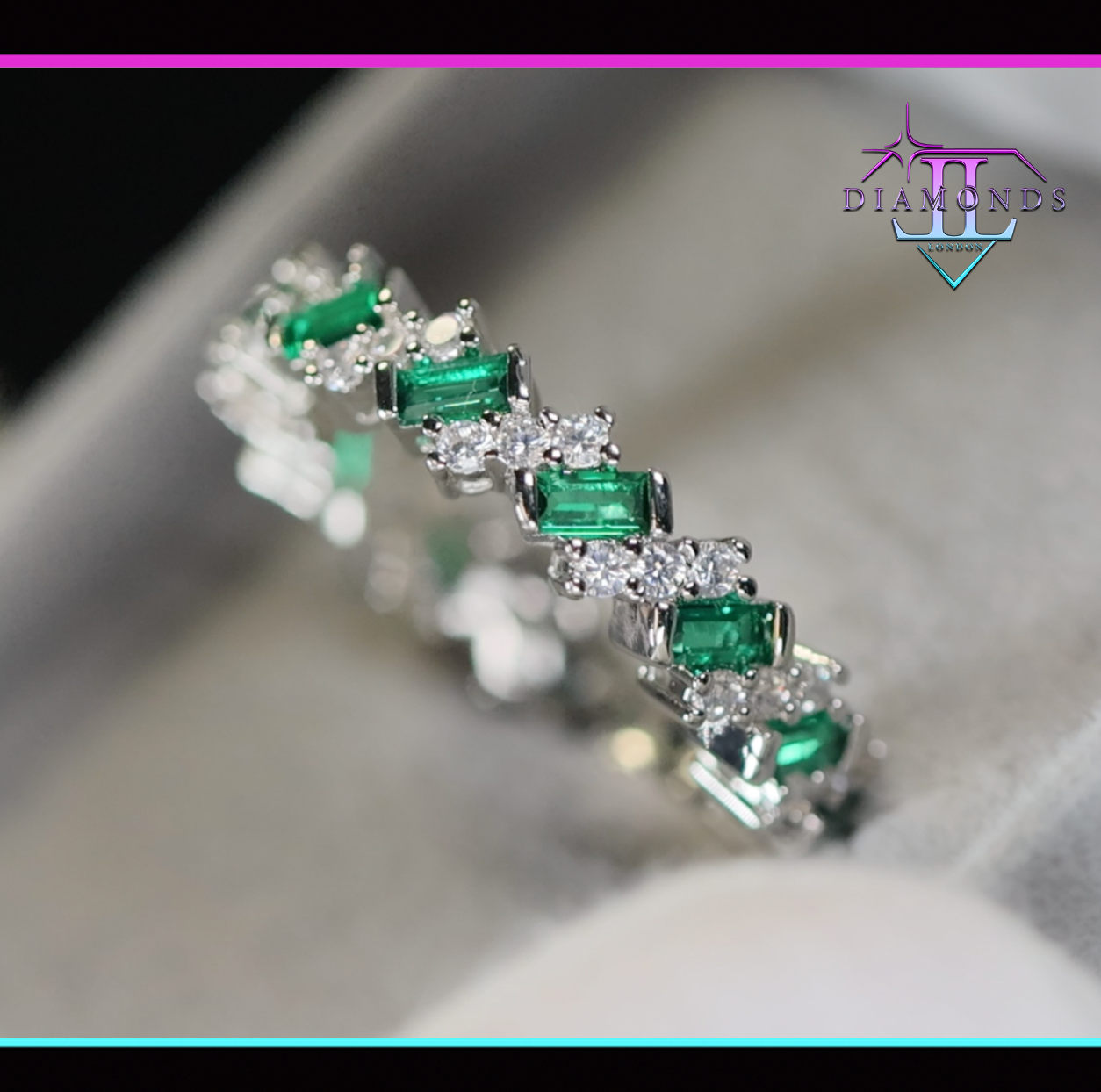 Green Diamond Eternity Ring
