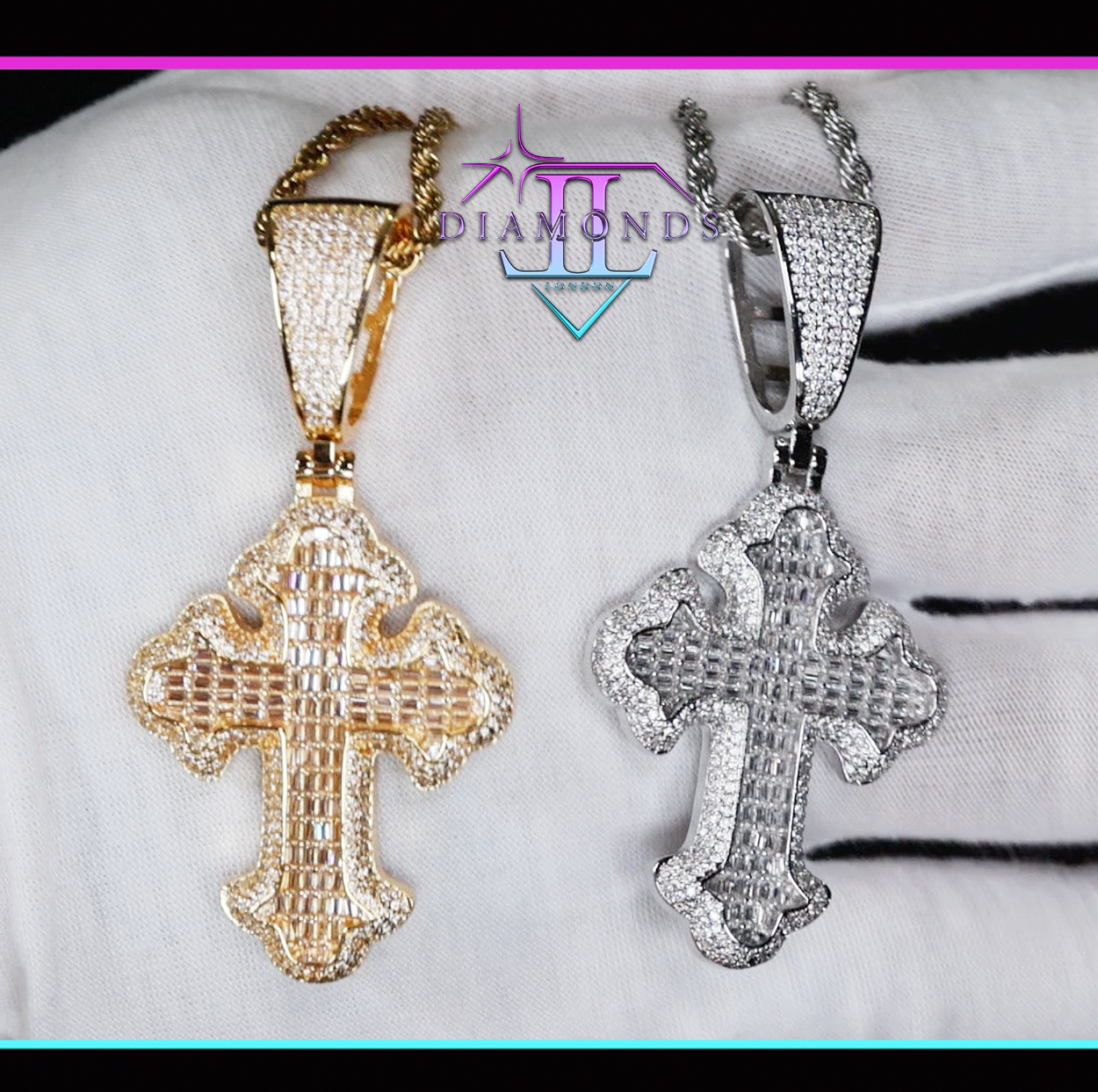 Baguette Diamond Cross Pendant