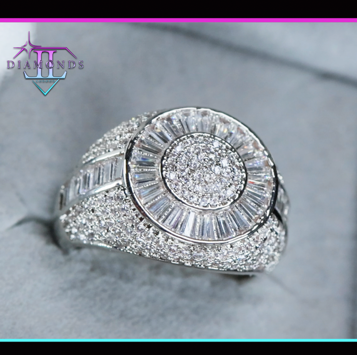 Mens Big Baguette Diamond Ring