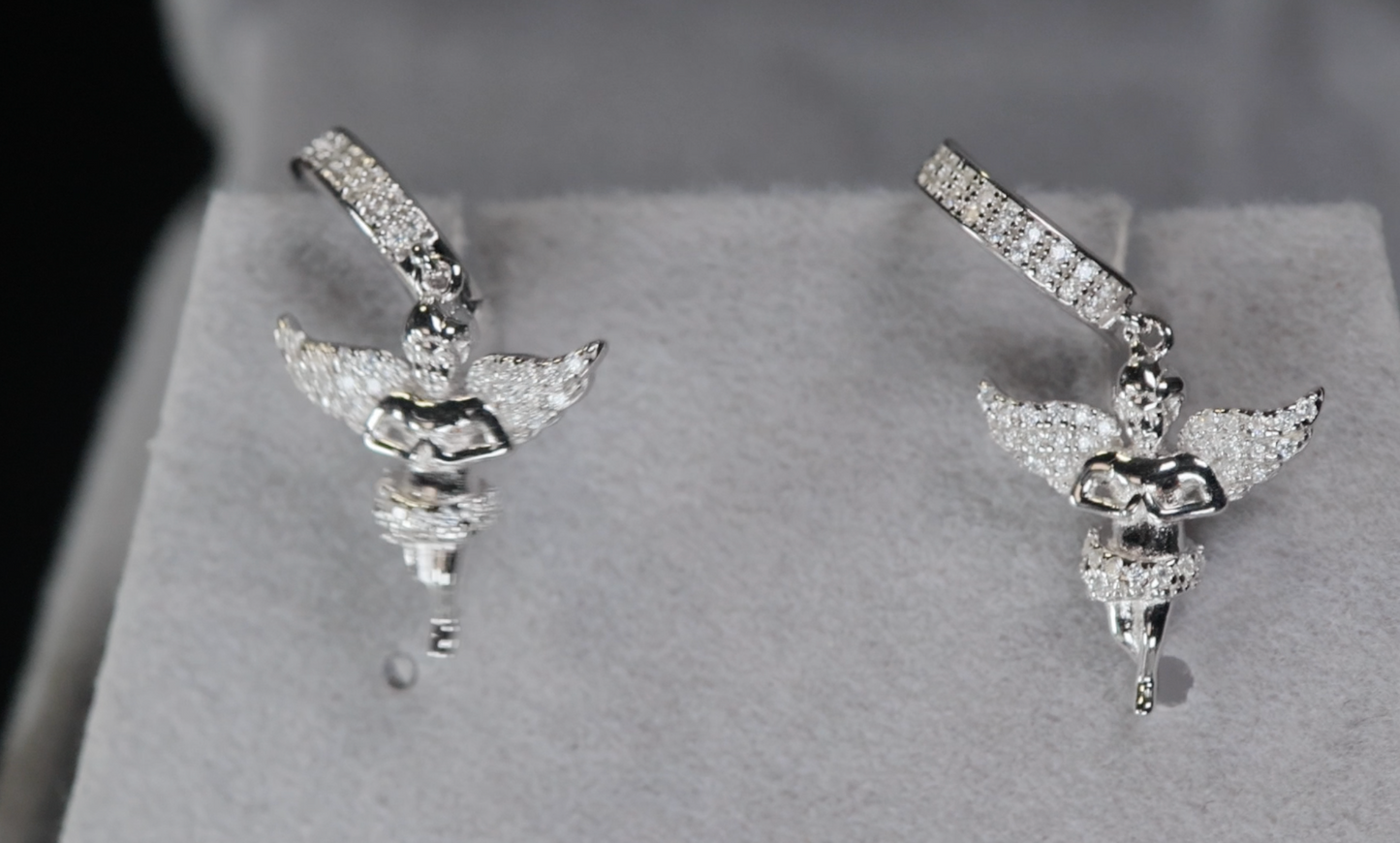 Moissanite Angel Earrings | Diamond Angel Earrings
